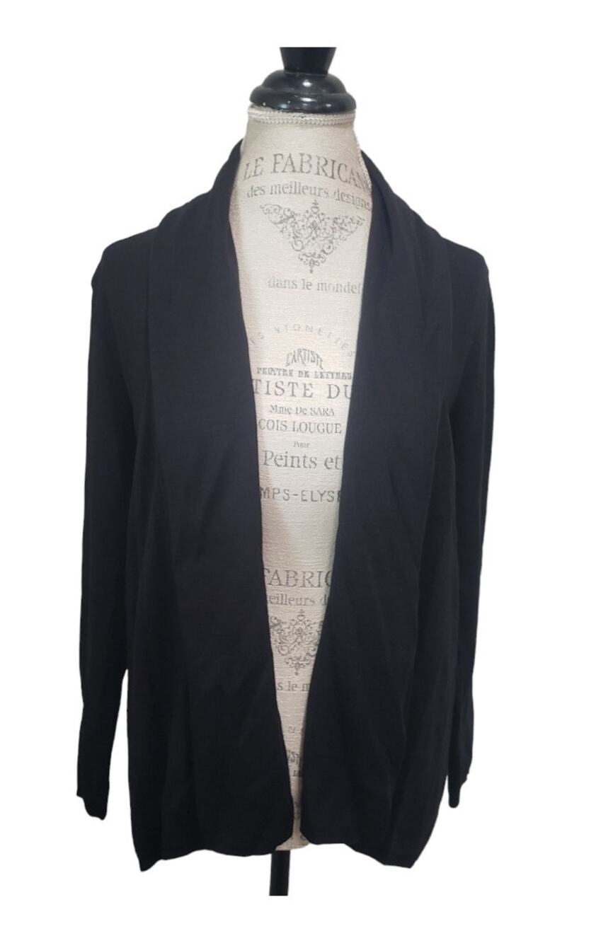 Doc & Amelia by Cintas Black Open Front Sweater Cardigan | Size Extra Small